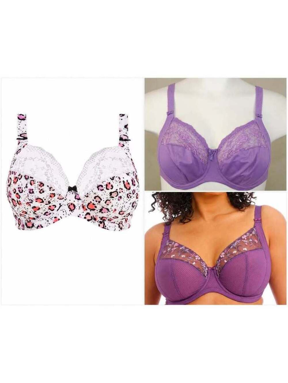 Elomi Women’s Plus Size Full Coverage Underwire Bras – Size 40J | Bundle of 3
